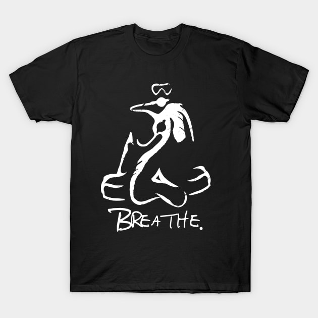 Breathe (white) T-Shirt by Lonely_Busker89